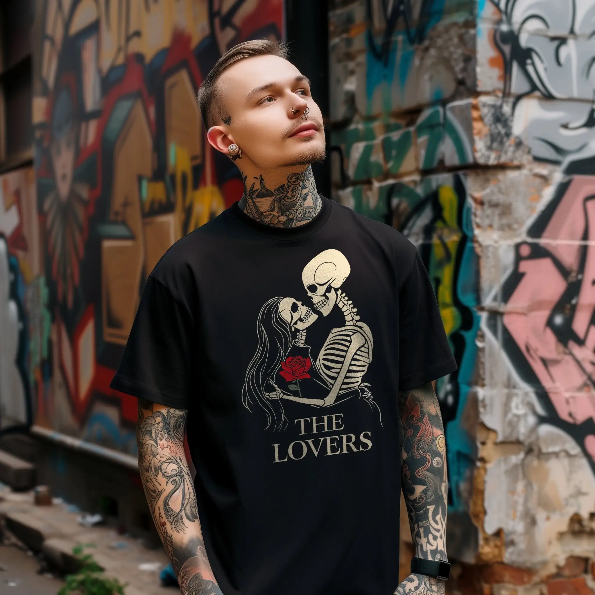 

The Lovers T Shirt Tarot Skeletons Macabre