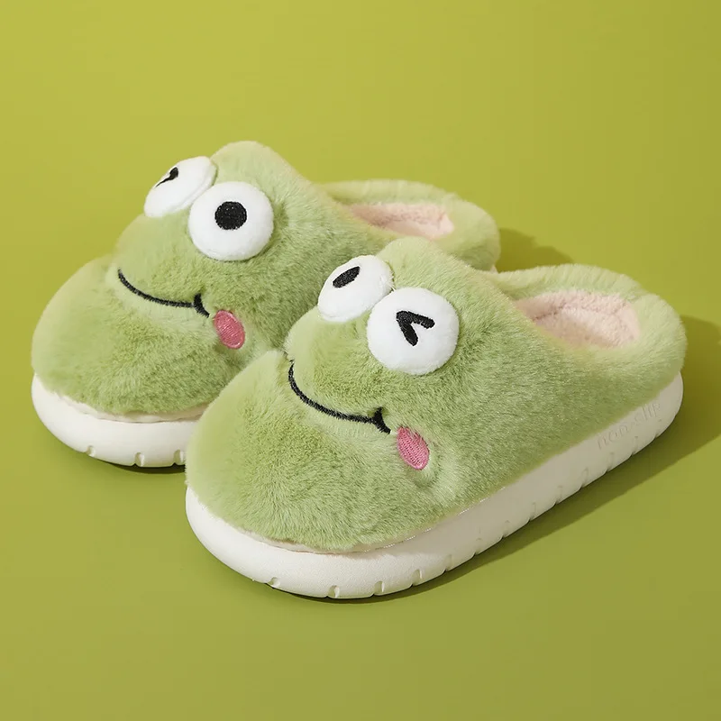 2026 Winter Children's cute Cotton Home Slippers Frozen Girl's Snow Non Slip Warm Baby Slippers Pink Blue Size 24-35