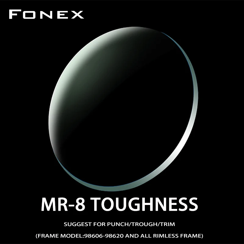 

FONEX Customized 1.61 MR-8 Toughness Thinner Super-Tough Optical Lenses Aspheric Lens (Suggest for Punch/Trough/Trim)