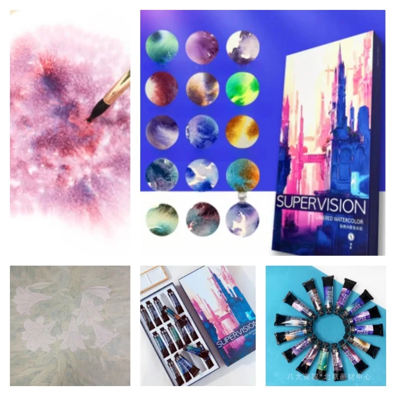 15ML 15-color Layered Watercolor Paint Set Students Art Class DIY Painting Doodling Outdoor Sketching Watercolor Paints Set