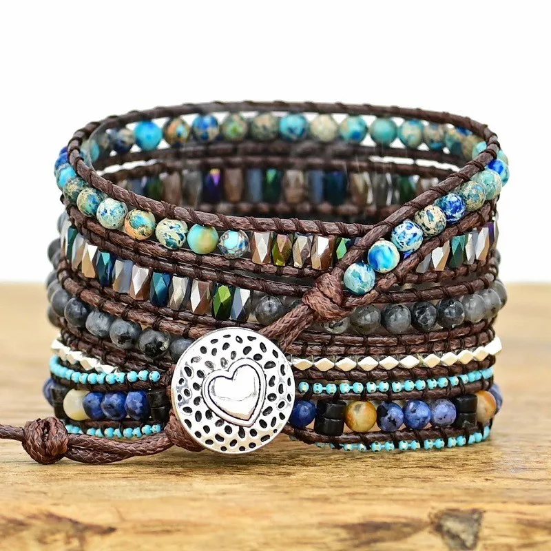 20MM 22MM Bohemian Watch Band Women For Galaxy watch 3 4 Natural Stone Bracelet Strap Amazfit Bip GTS GT/2/2Pro GT 2E GTR 3Pro