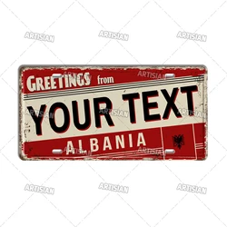 Artisian Netherland Albania Slovenia Customize License Plate Personalized Car Plate Custom Metal Sign