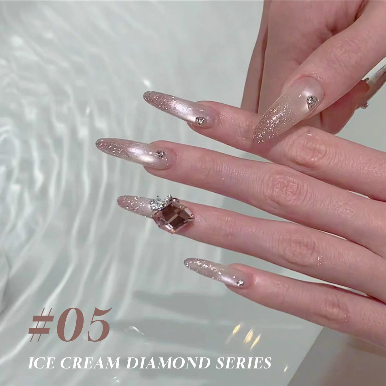 1pcs TC Hot Selling Popular Explosive Flash Broken Diamond Nail Art Ice Cream Broken Diamond Gel Nail Polish Nail Supplies