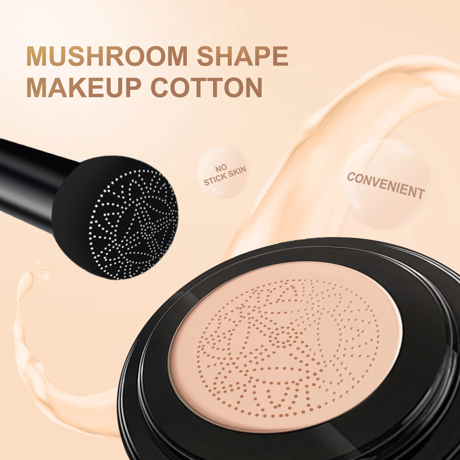 Mushroom Cushion Foundation–Lightweight Natural Glow, Hydrating & Long-Wearing, Skin-Fitting Finish,Sheer to Buildable Coverage