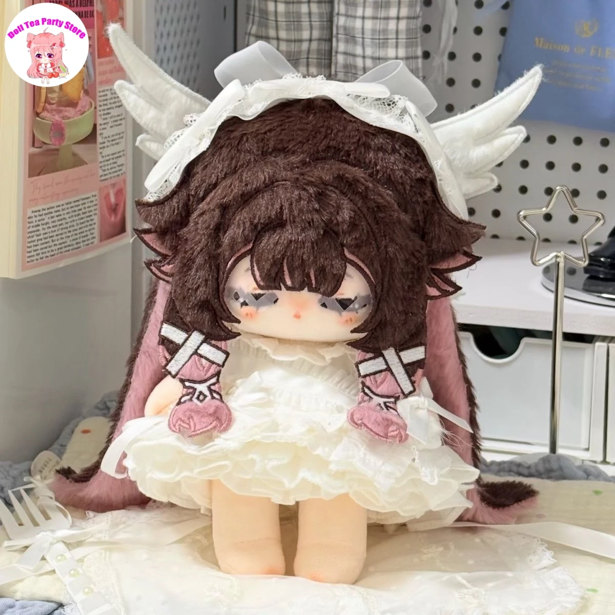 

Columbina Hyposelenia Moon Maiden Damselette Cotton Doll Toys Anime Dress Up Clothes Stuffed Body Plushies Birthday Gift 20cm