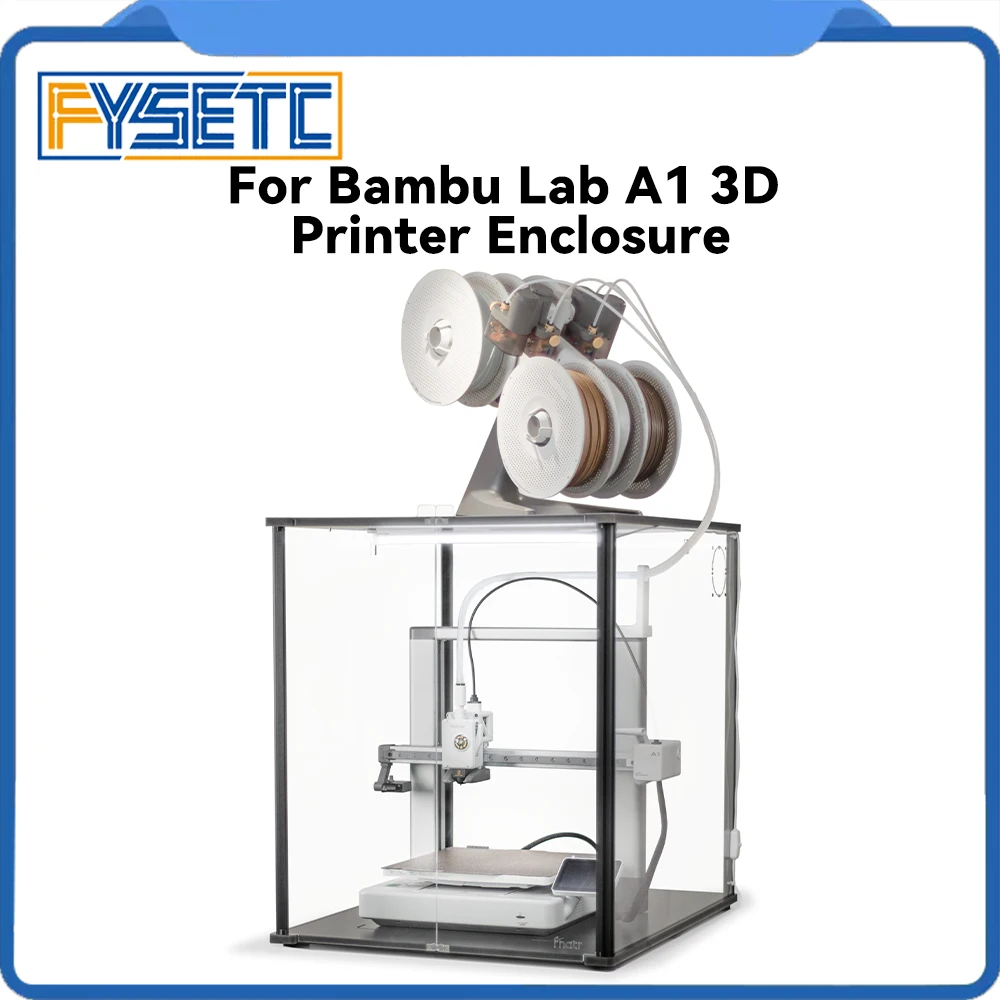 

FYSETC FNATR For Bambu Lab A1 3D Printer Enclosure Transparent Acrylic Sturdy Designed 3D Printer Cover with Filter System