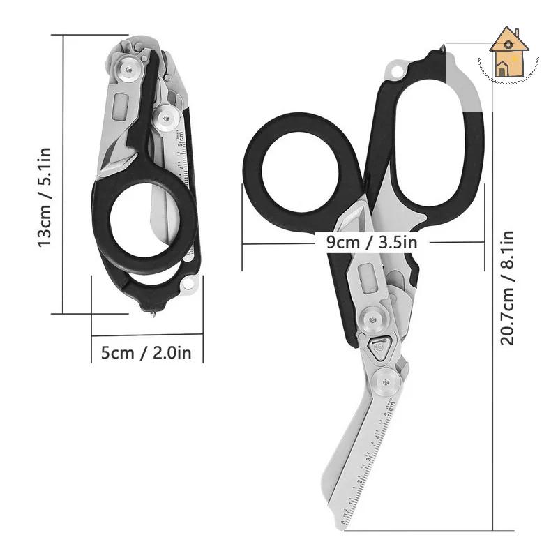 Multifunction Scissor Emergency Rescue Shear First Aid Kit Raptor Scissors Foldable Plier Outdoor Survival EDC Tool Gear