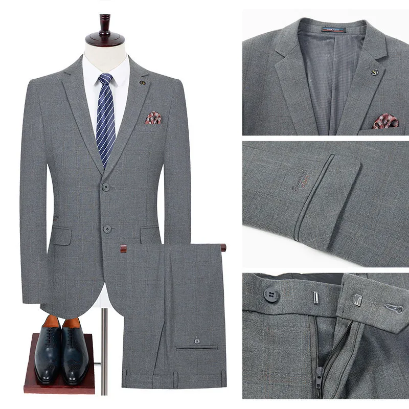 (166) Customized New Men's Suits for Autumn and Winter High-end Wedding Banquet Dresses