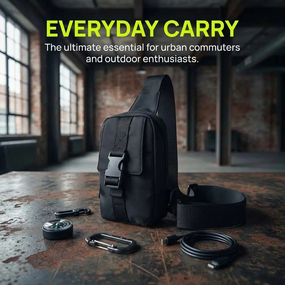 

Crossbody Bags Men Chest Bag Trekking Pack Large Capacity Outdoor Shoulder Bag Adjustable Straps Waist Pouch Chest Sling Bag