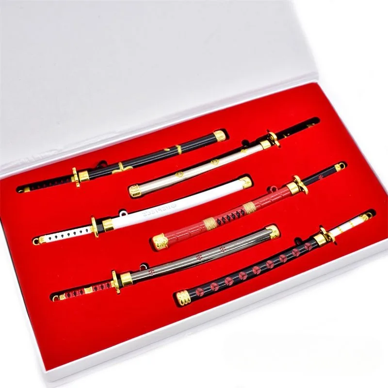 16cm Anime Weapon Solon Three Knives Flow Luo Weapon Eagle Eye Knife Peripheral Keychain Model Pendant Metal Birthday Gifts Toys