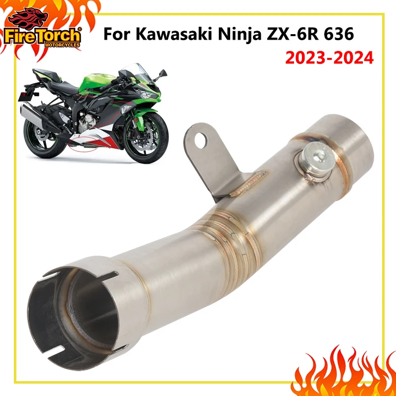 For KAWASAKI Ninja ZX-6R ZX6R ZX 6R 2023 2024 Motorcycle Exhaust Escape Modified Connect Original Muffler Middle Link Pipe
