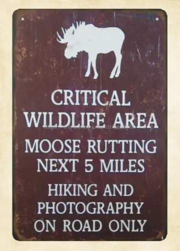 home & decor Critical Wildlife Area metal tin sign sign
