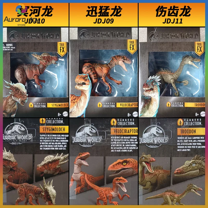Mattel Jurassic World Action Figures Hunting Devouring Velociraptor Troodon Dinosaur Model Collection Children Birthday Gifts