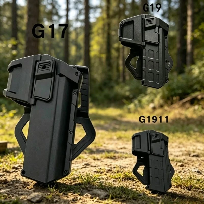 

New Tactical Fast Draw Holster 9mm .45 Caliber Belt Mount Flashlight Compatible Outdoor Tactical Training Gear
