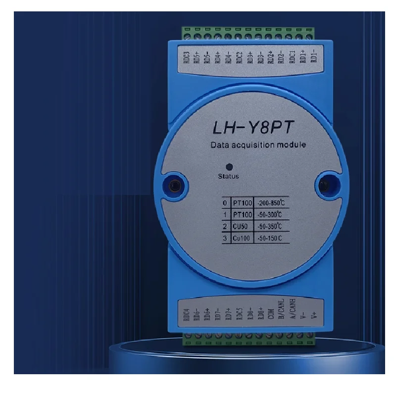 LH-Y8PT temperature module converts thermal resistance into temperature data. 16 bit ADC can measure 4 types thermal resistance