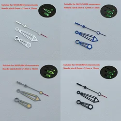 Watch Hands NH35/NH36 Hands Green Luminous Watch Pointers Needles mod Parts for Seamaster 300 Black Hands watch accessories