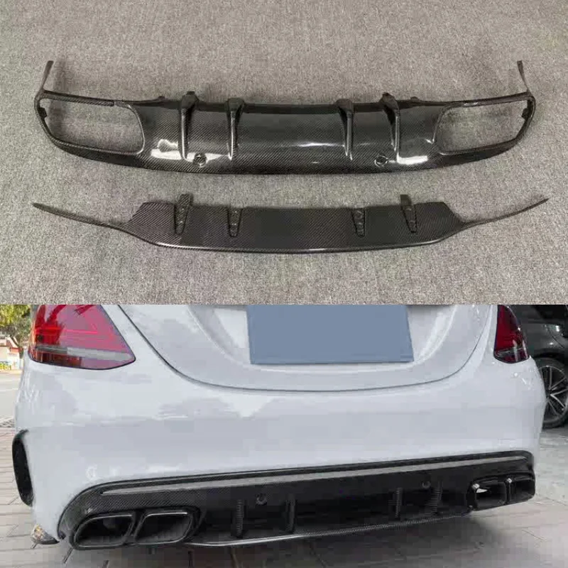 Carbon Fiber W205 Rear Bumper Diffuser Kit For  Mercedes Benz Coupe W205 C63 C63s  C180 C200 C300 Amg Psm Style