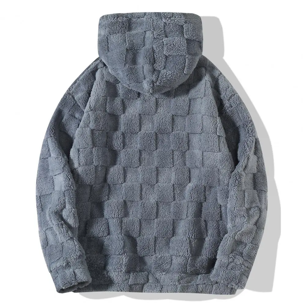 الرجال البوليستر هوديي الرجال هوديي منقوشة مع بطانة دافئة أفخم عارضة فضفاضة تناسب البلوز البلوز لخريف شتاء تنفس