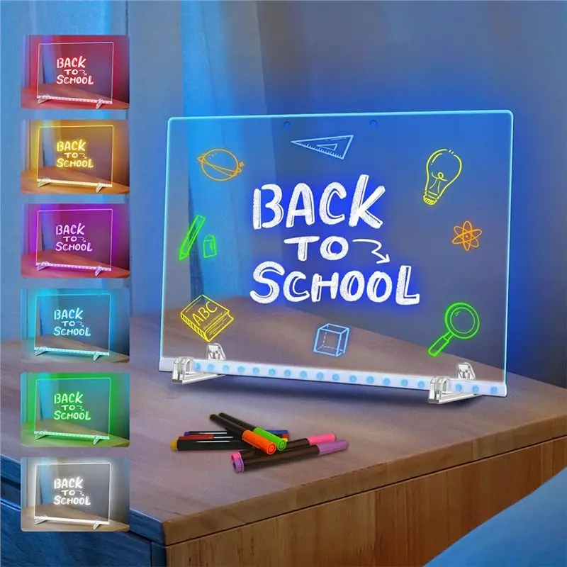 Reusable Acrylic Drawing Board For Children, Lighted Drawing Lamp, Fluorescent Board, Display Board, DIY Kit