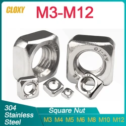 304 Stainless Steel Square Nuts M3 M4 M5 M6 M8 M10 M12 Metric Nut Din557