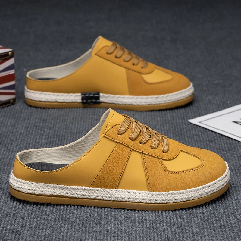 YRZL Men's Half Slippers Casual Sandals Men Comfortable Slip on Shoes Lightweight Breathable Slippers Flats Walking Shoes