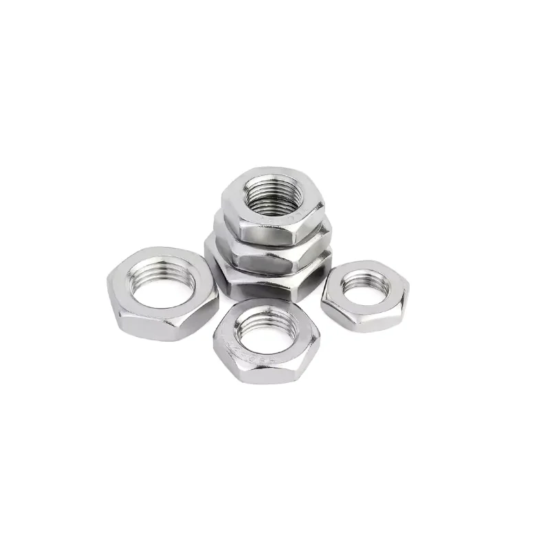 2.0 pitch fine teeth thin nut 304 stainless steel young buckle hexagonal flat screw cap M18 M20 M22 M24 M27 M30