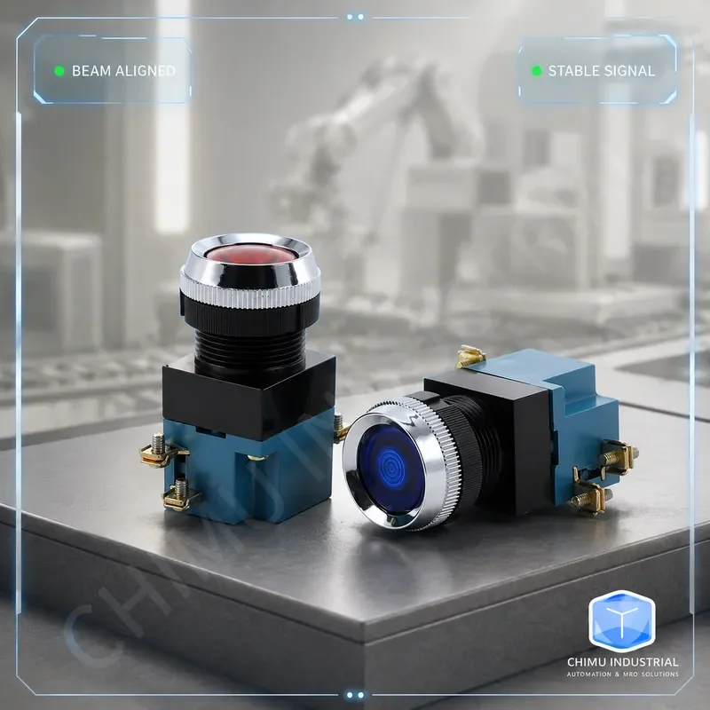【CHIMU INDUSTRIAL】 LA19-11 Flat Head Push Button Switch Auto Reset Red Green Yellow 25mm Machine Tool Start Stop Control