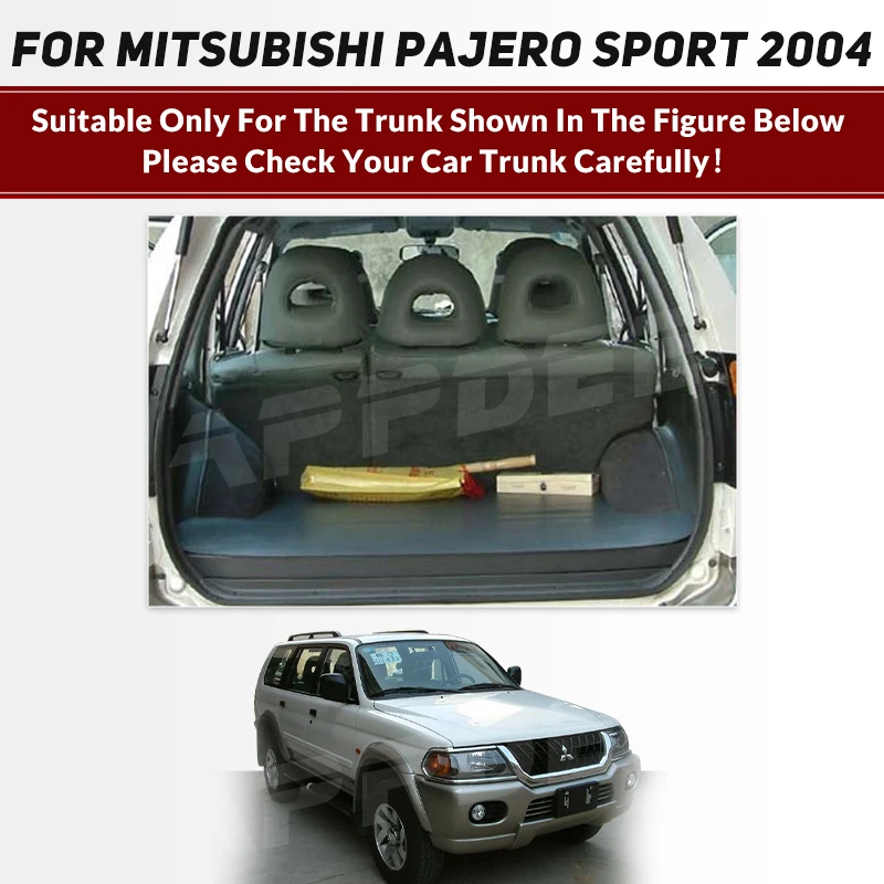 Auto Full Coverage Trunk Mat For Mitsubishi Pajero Sport 2004 Car Boot Cover Pad Cargo Liner Interior Protector Accessories