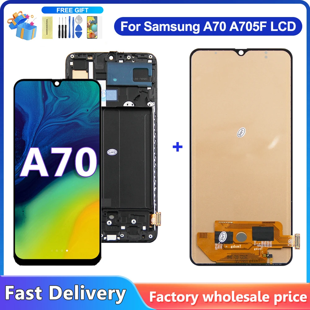 ЖК-дисплей с сенсорным экраном и дигитайзером в сборе для Samsung A70, A705FN, A705F, ЖК-экран