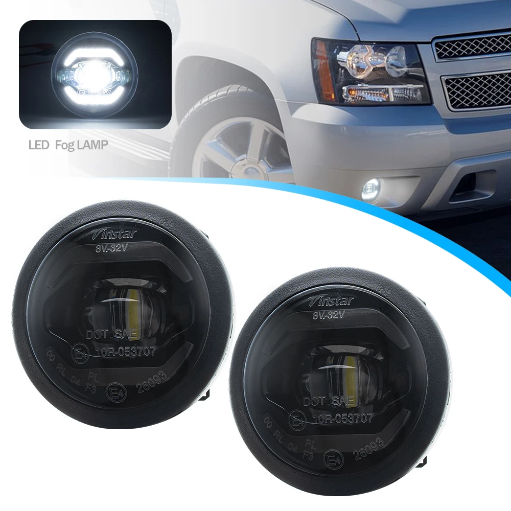 

2X LED Xenon White Fog Light DRL Kit For Chevrolet Avalanche Tahoe Suburban 1500 2500 3500HD Colorado Camaro Driving Fog lamp