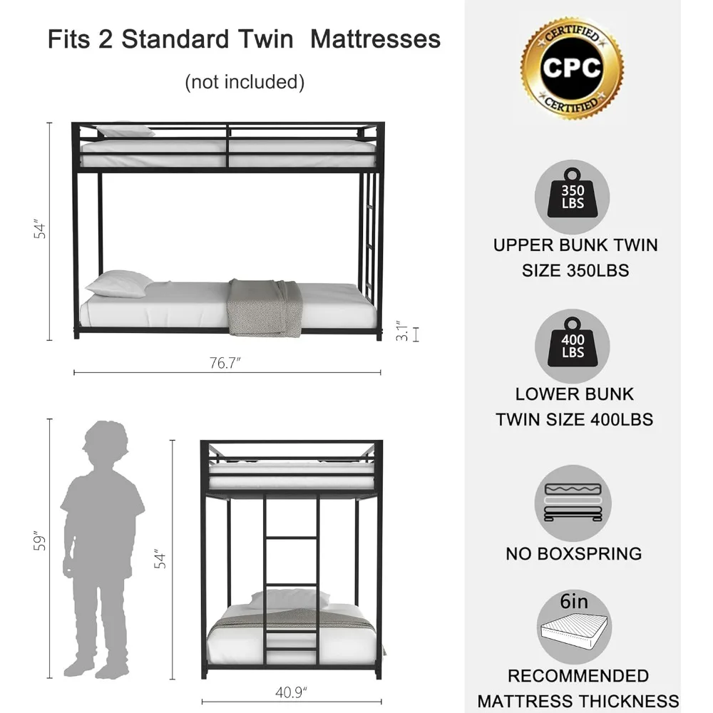 Bunk Bed Twin Over Twin,54