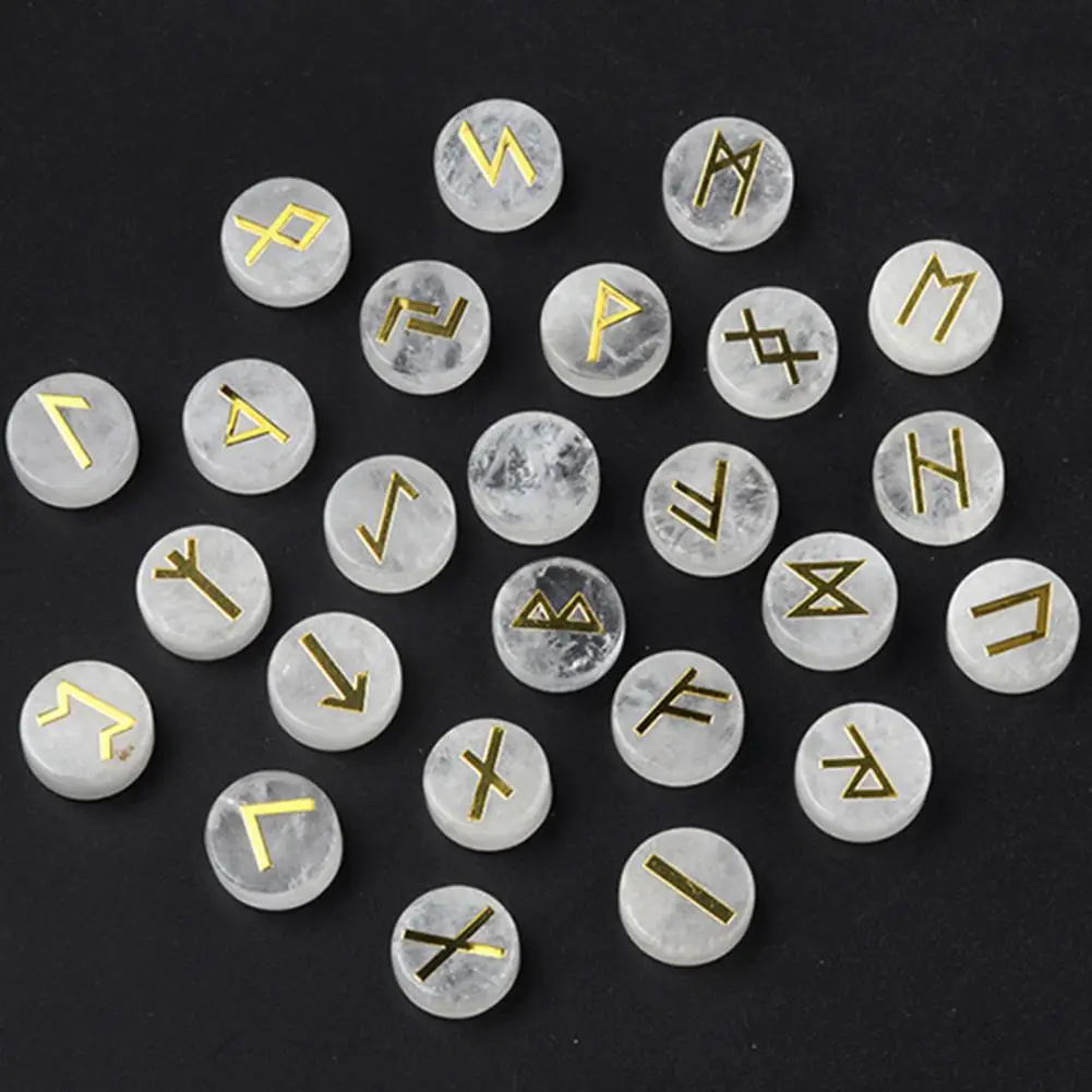 

Spiritual Gift Set Agate Rune Stone Set for Witchcraft Fortune-telling Divination Nordic Language Stones with Letters for Spells