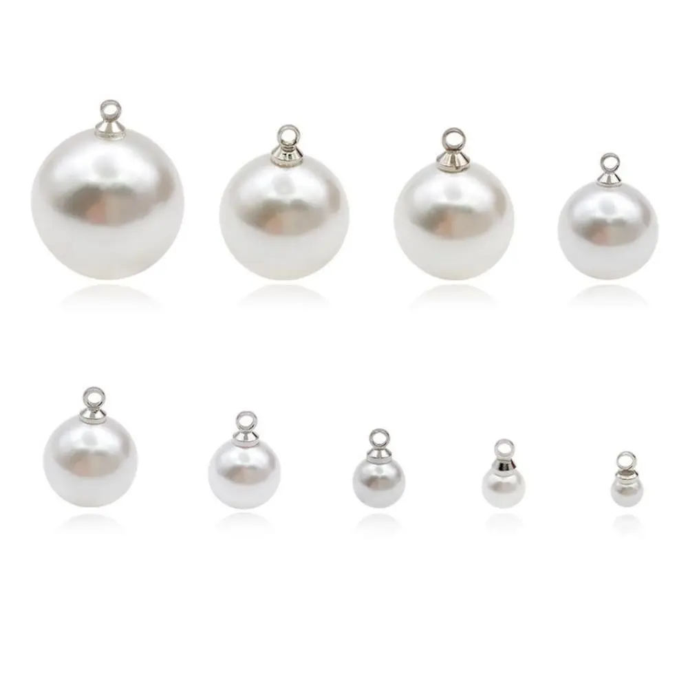 10PCS Trendy Clothes Decor Artificial Pearl Handmade ABS Pearl Buttons for Sweater Round Faux DIY Dangle Earrings Pendant Boy