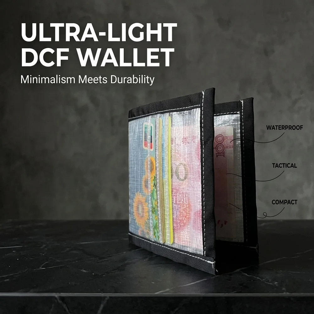9.2g Ultralight Outdoor  DCF Wallet Hiking Waterproof RFID Card Holder Coin Pocket Foldable 9.5x10.5cm EDC Tactical Gear