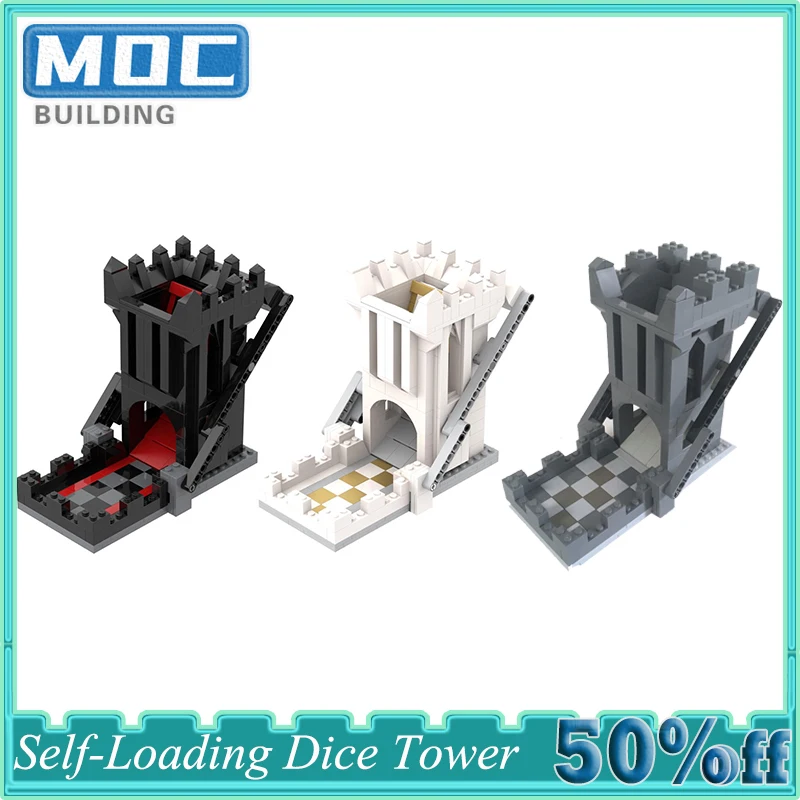 

MOC building blocks Self-Loading Dice Tower Board Game Tabletop Gaming Bricks Model Educational Creative Building Toys