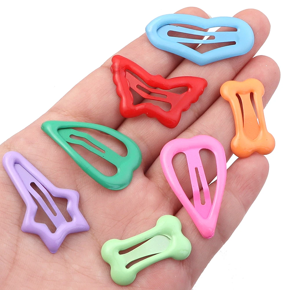 20-40Pcs/Lot Mix Colorful Metal Hairgrip Girls Snap Hair Clips For Children Baby Hair Accessories Women Barrettes Clip Pins view 3