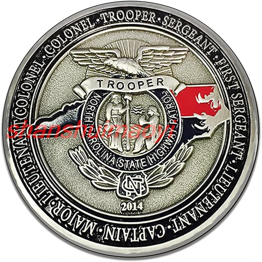 shan ood NC Highway Patrol Anniversay Coin Garage Sign Metal Garage Sign Vintage Style Garage Signs Garage Decor Metal Ti 1pc