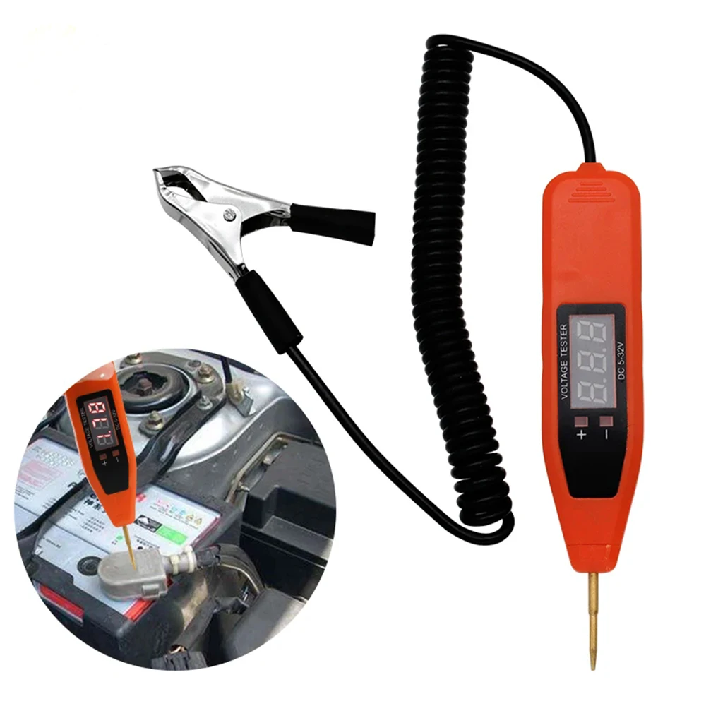 Car Electrician Probe Machine Car Tools Electric Tester 5V-32V Dca Voltage Detector AC Voltage Indicator Voltage Test Pen