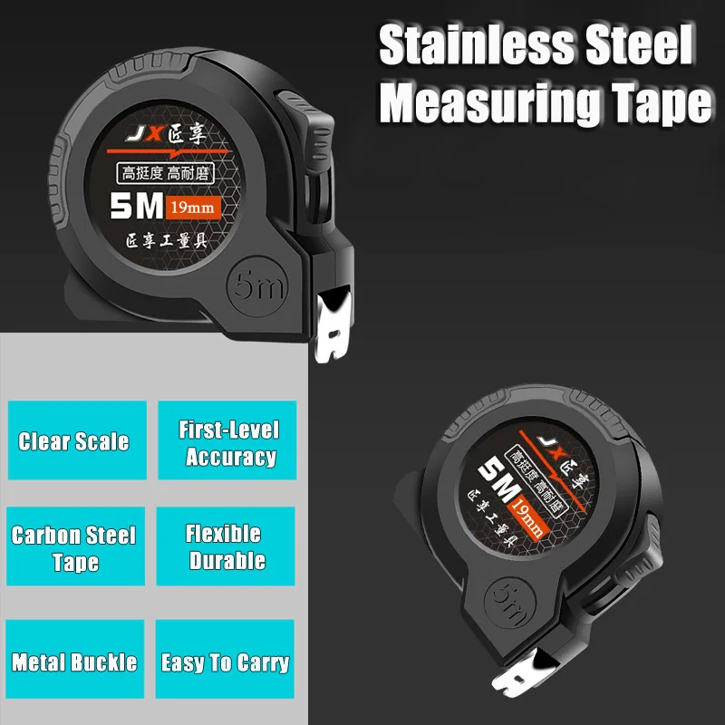 Катушка из нержавеющей стали 3/5 м, высокоточная рулетка, процесс гальваники для столярных измерений, измерительные инструменты, масштабируемые