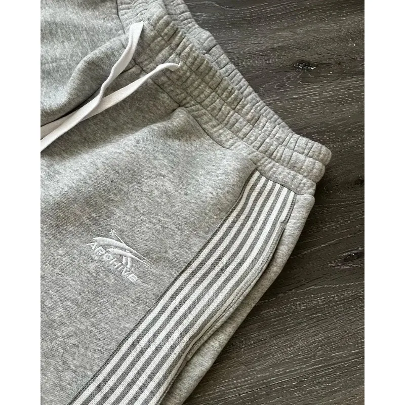 Casual Grey Embroidered Trousers Y2k Running Lace Chandelier Trousers Functional Tactics Camouflage for Men and Women