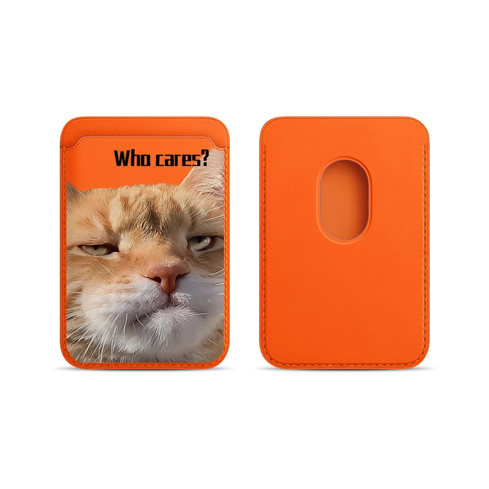 Kreatives Straßenkatzen-Leder-Kartenetui Handy-Kartenhalter für Magnetische Hülle Geeignet für alle iPhone Magsafe Karten-Handy-Rückentaschen – Detail 6