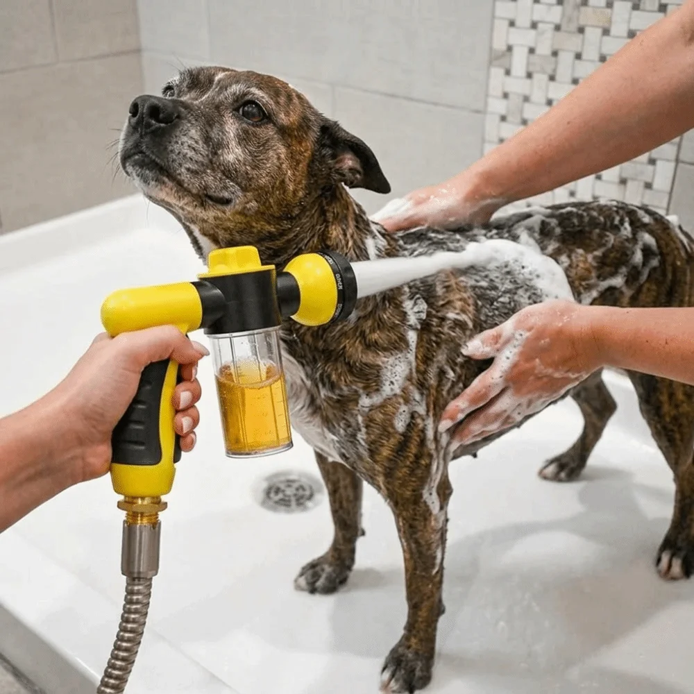Picture 4: Leak Proof High-pressure Pet Bath Sprayer Portable Detachable Cleaning Sprayer Handheld Multi-jet Bath Nozzle Set Pet Bathing