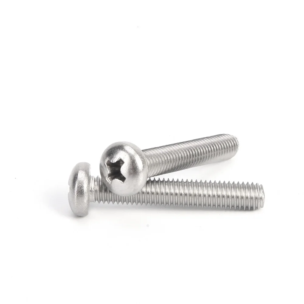 Phillips Pan Head Machine Screws M6 304 Stainless Steel Length 6-200mm DIY TV Computer Monitor Assembly Repair Fastener Parts