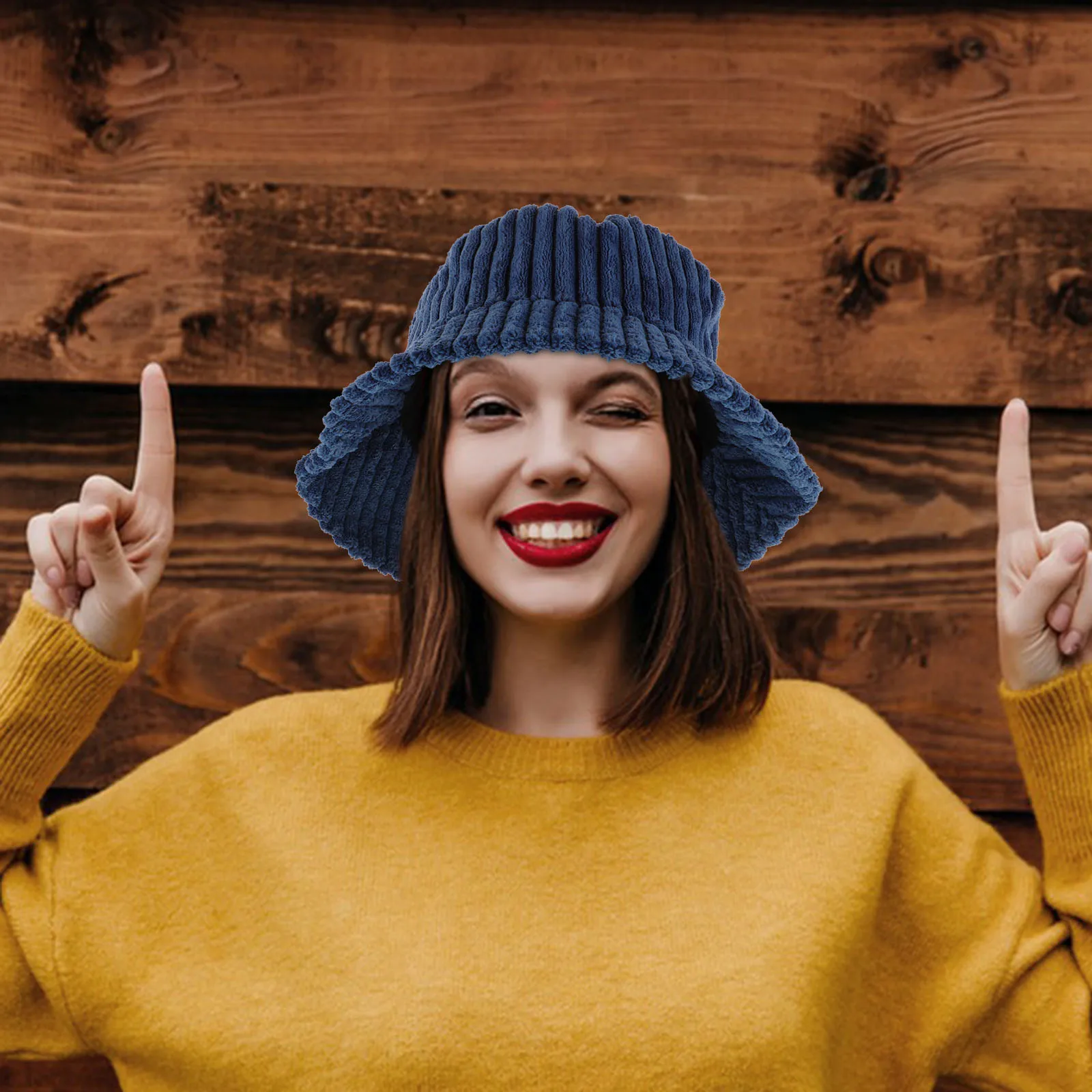 

Vintage Corduroy Bucket Hat for Women All-match Fisherman Beanies Hats Skullcap