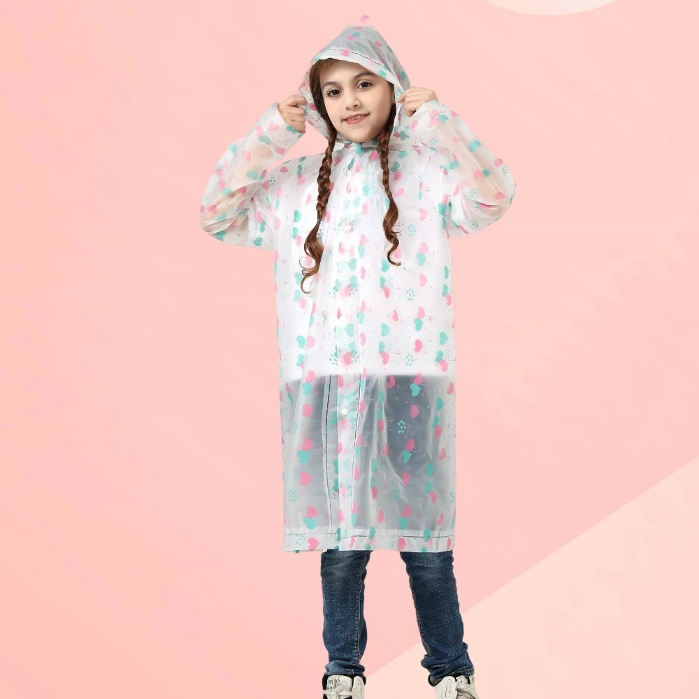 Kids Rain Coat for Girls Boys Cartoon Toddler Rain Wear Children Transparent Waterproof Raincoat Jacket Mermaid Poncho