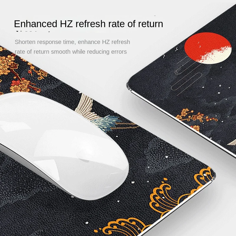 30x24cm Aluminum Alloy Gaming Mouse Pad with Metal PU Leather Surface Hard Anti-Slip Mat Clear Print for Computer Mouse