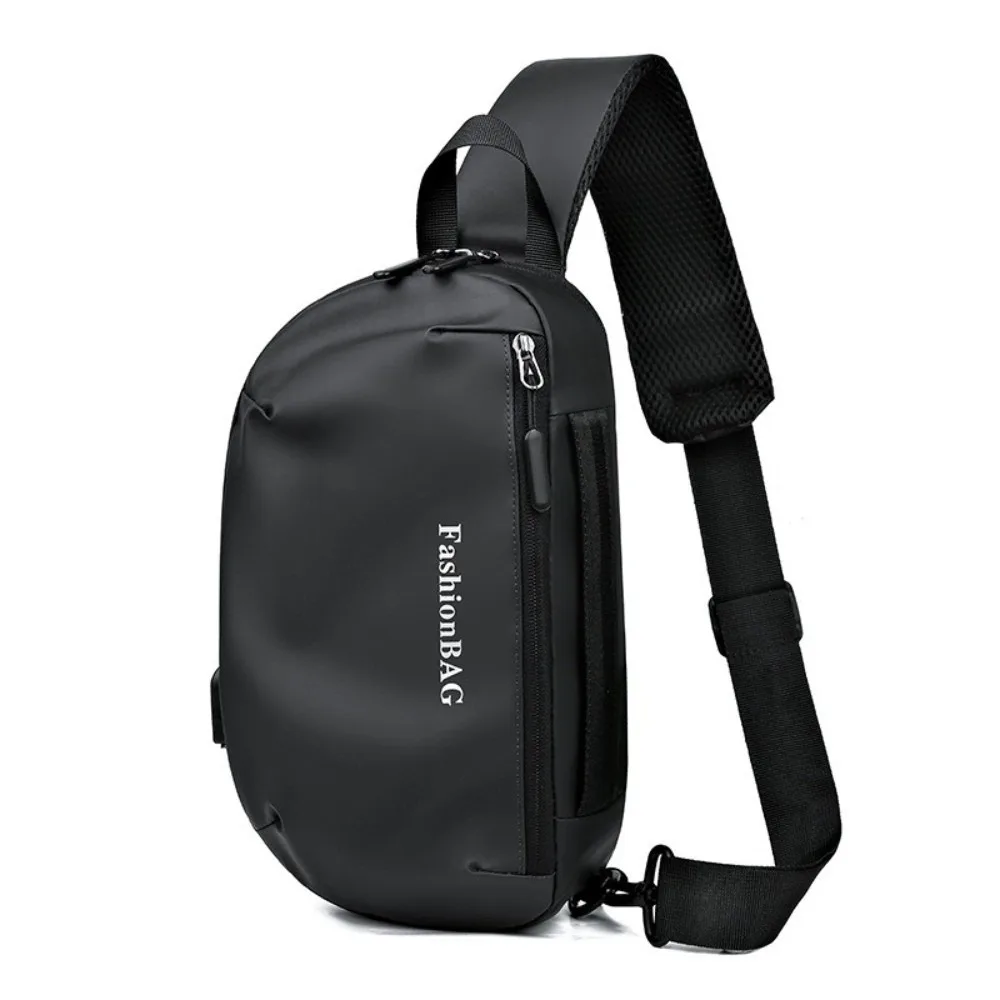 

Casual PU Men's Chest Bag Solid Color Multifunctional Sling Shoulder Bag Large Capacity Adjustable Strap Male Crossbody Bag Male