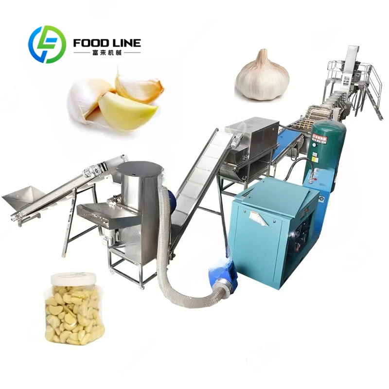 Industrial Chain Drive Pneumatic Garlic Peeler Large Roll Dry Garlic Clove Peeling Equipment