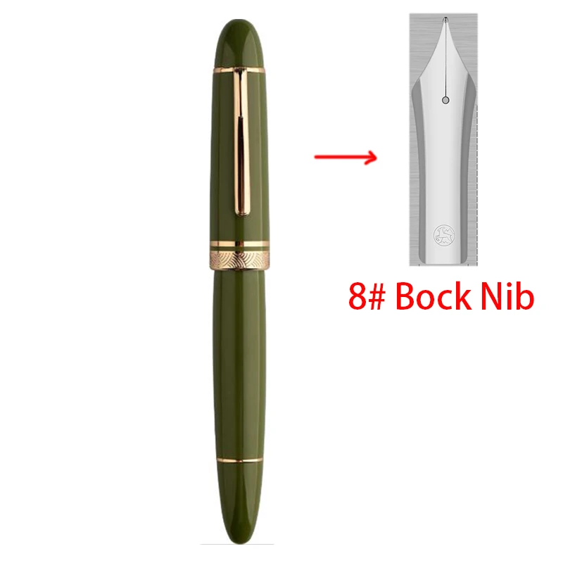 MAJOHN P140 Transparant Acryl Zuiger Vulpen Bock NO.8 F/M Penpunt Grote Inktcapaciteit Luxe Demonstrator Pen voor Schrijven