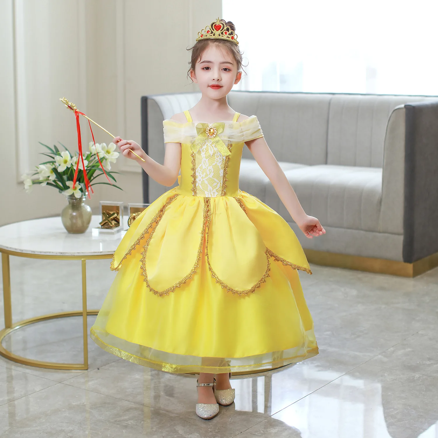 

Girls Cosplay Princess Costume For Kids 4-12 Years Halloween Carnival Party Fancy Dress Up Pageant Children Disguise Clothing